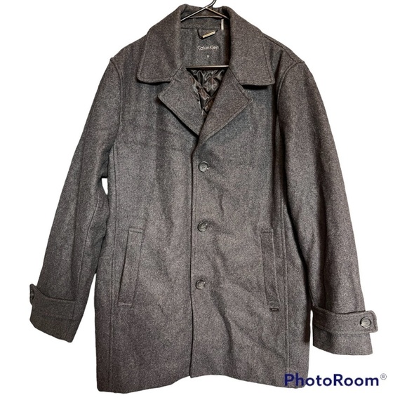 💚 Calvin Klein Men’s Wool Coat‎ size Medium - Picture 1 of 10